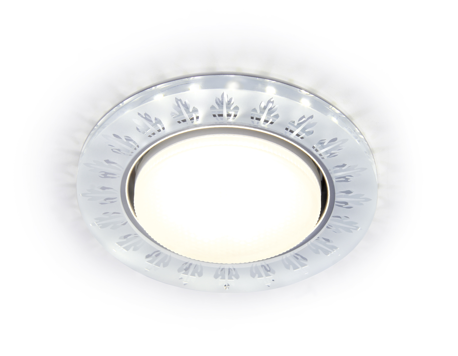 Встраиваемый точечный светильник Ambrella с LED подсветкой G222 CL/FR прозрачный/матовый GX53+3W