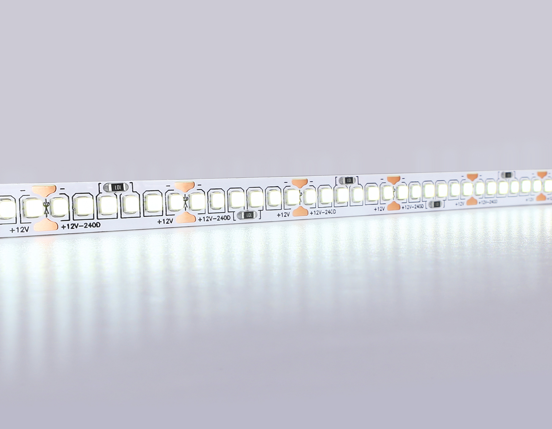 GS1403 2835 240Led/ 17W m/ 12V IP20 6500K/ 5000*10*1.2mm (2 конт.)