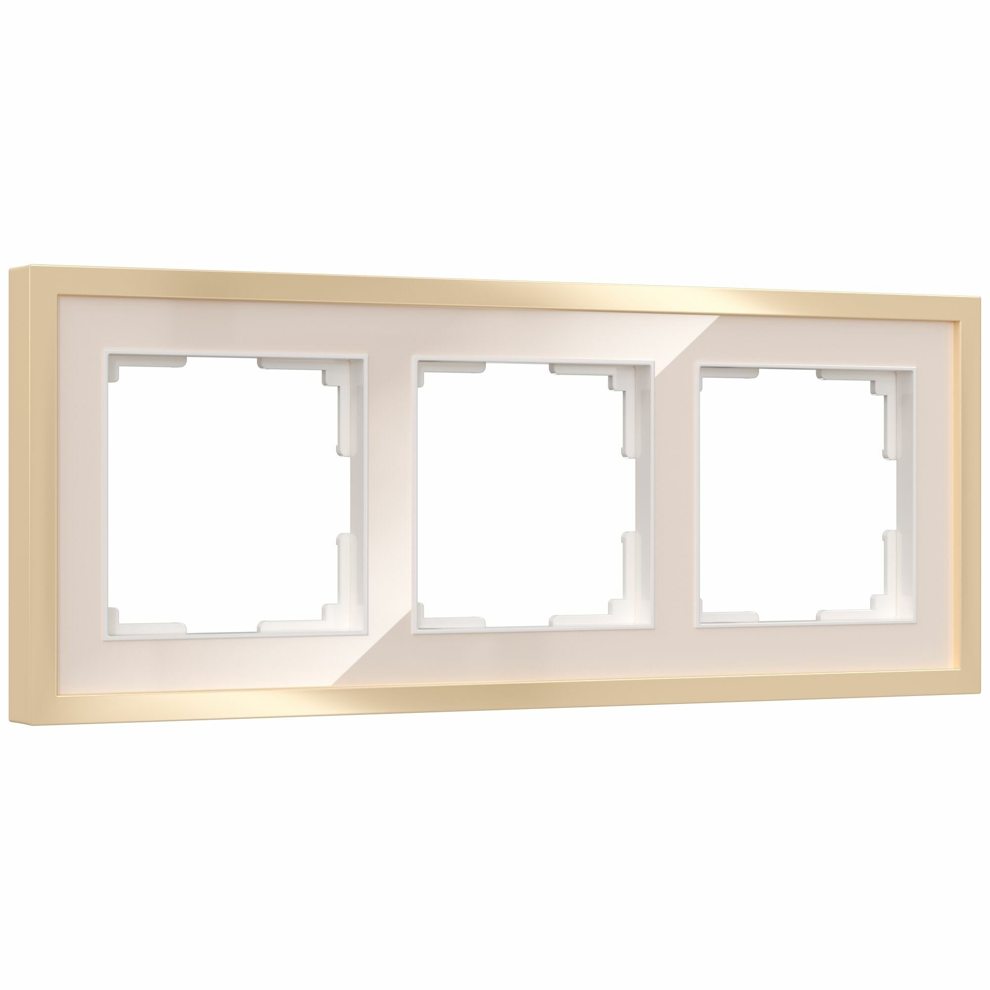 Рамка на 3 поста Baguette Werkel (айвори/латунь) W0032851