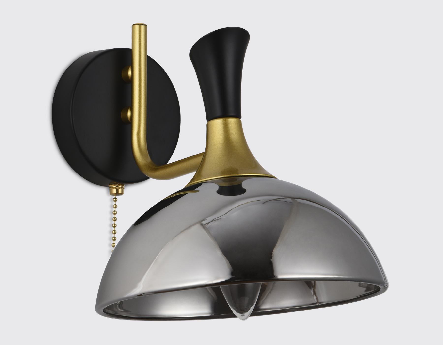 Настенный светильник с выключателем Ambrella TR9086 BK/GD/SM черный/золотой/дымчатый E27 max 40W 220*200*265