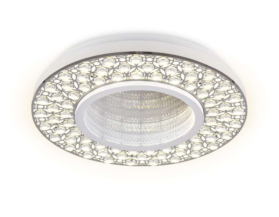 Потолочный светодиодный светильник  Ambrella с пультом FA9448 WH/CH белый/хром 102W