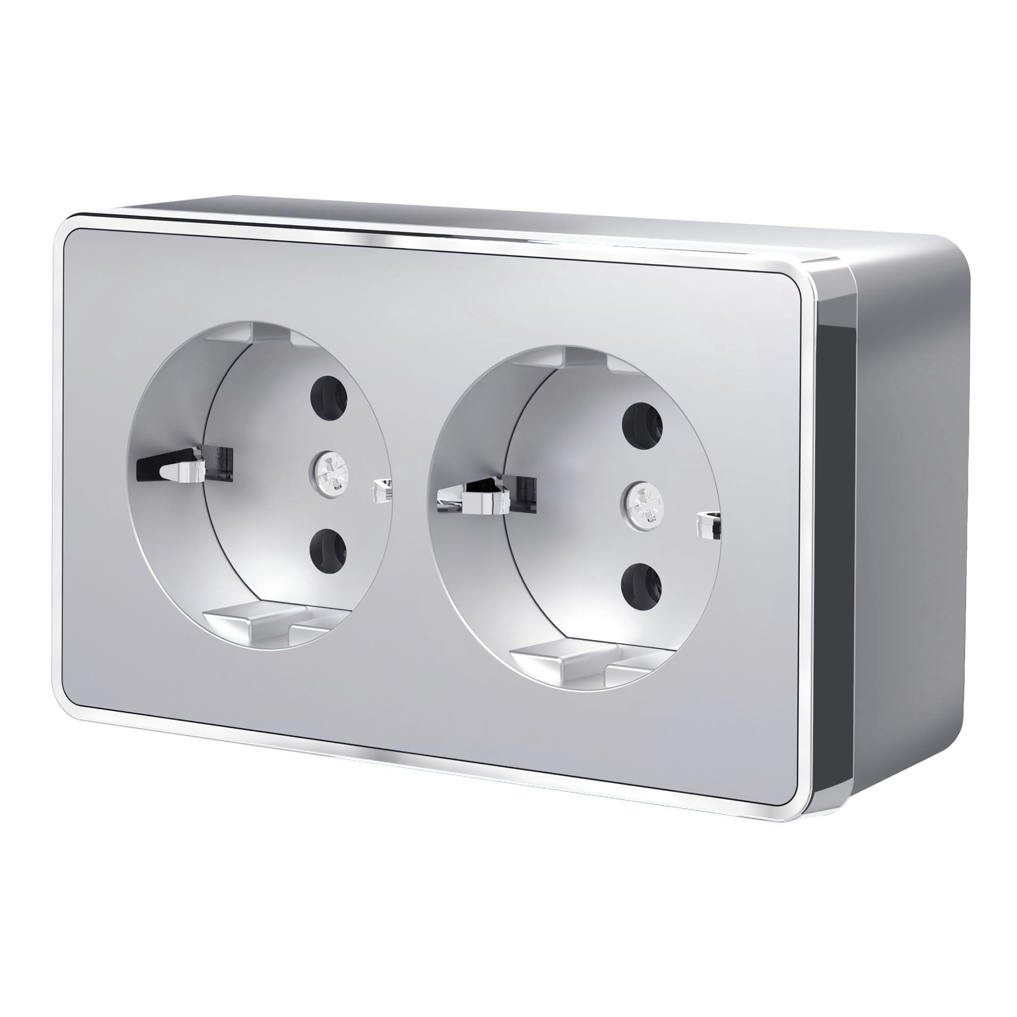 Розетка двойная с заземлением Werkel Gallant (серебряный) W5072106