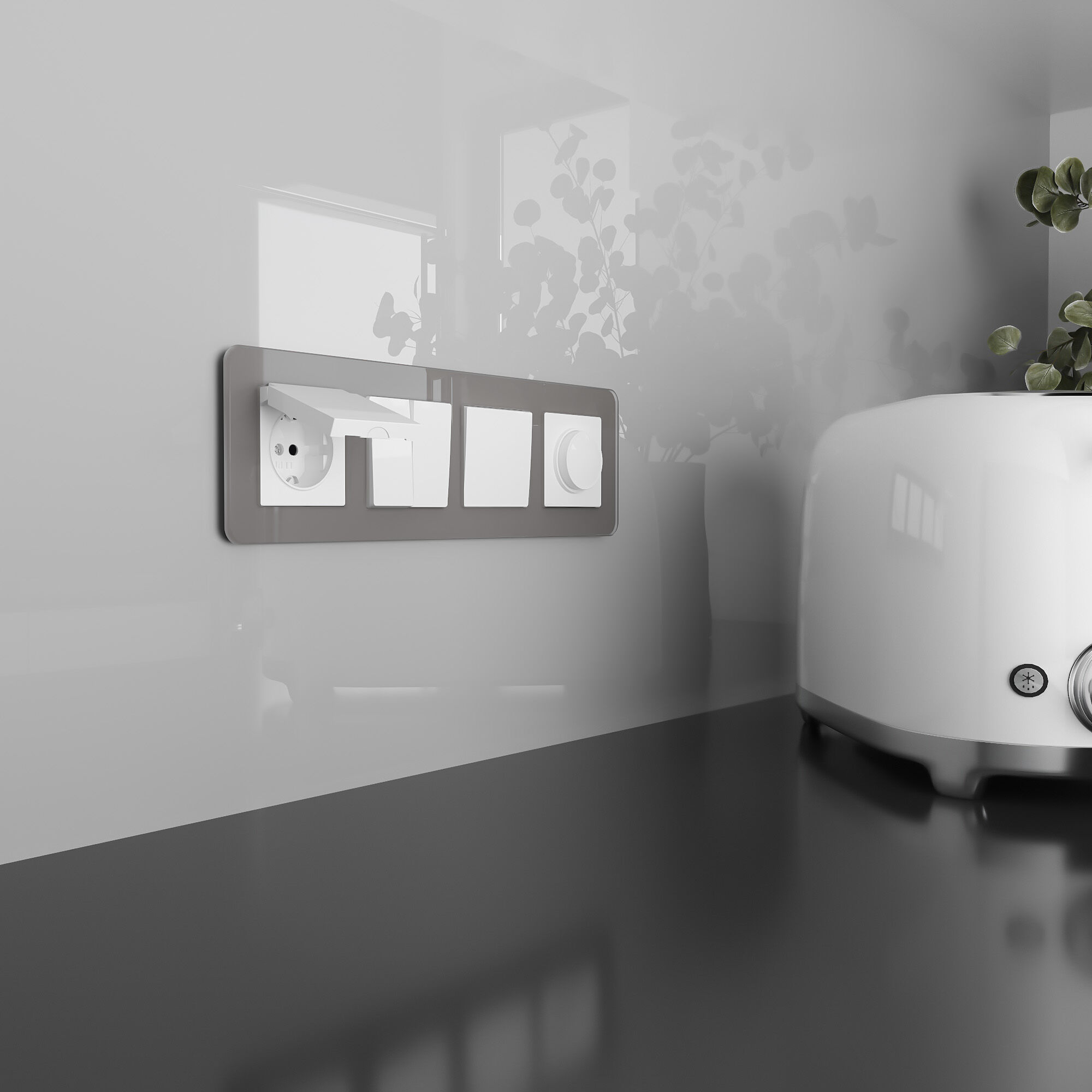 W1171201/ Розетка влагозащ. с зазем. с защит. крышкой и шторками N (белый) W1171201