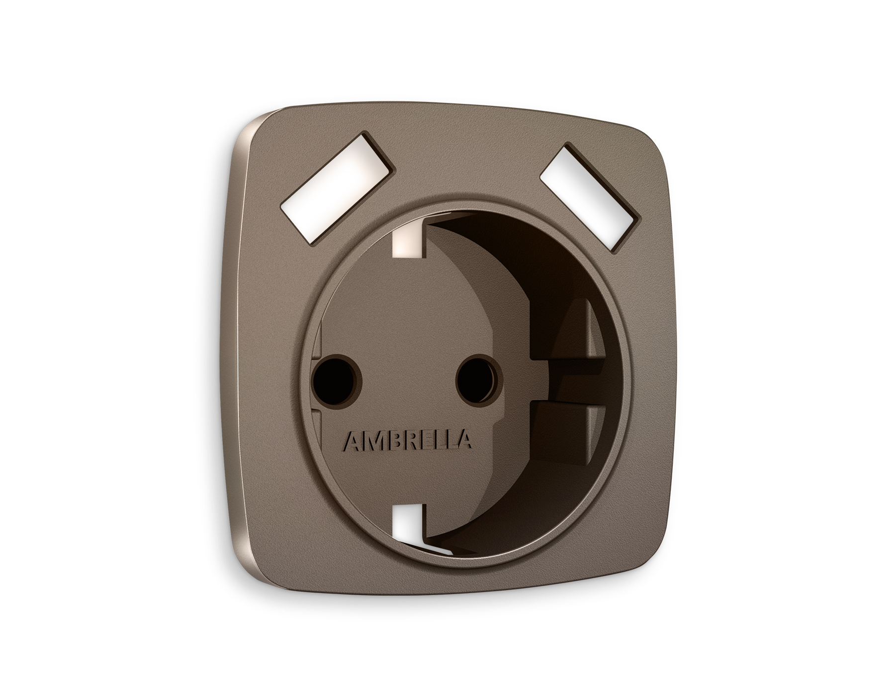 OP6390 Лицевая панель OMEGA (Темная бронза матовый) для электрической розетки с/з со шторками 2USB A+A QUANT