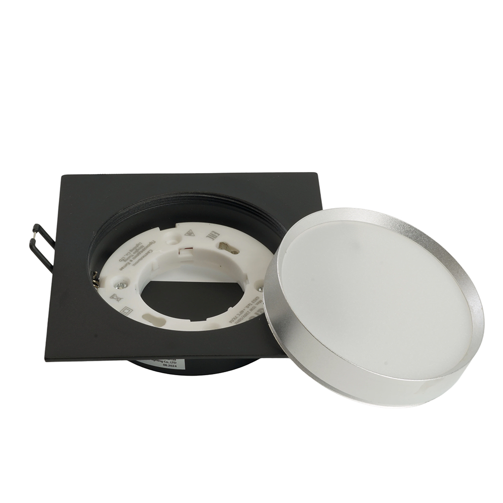 Светильник встраиваемый Feron DL506 потолочный GX53 черный + серебро квадрат