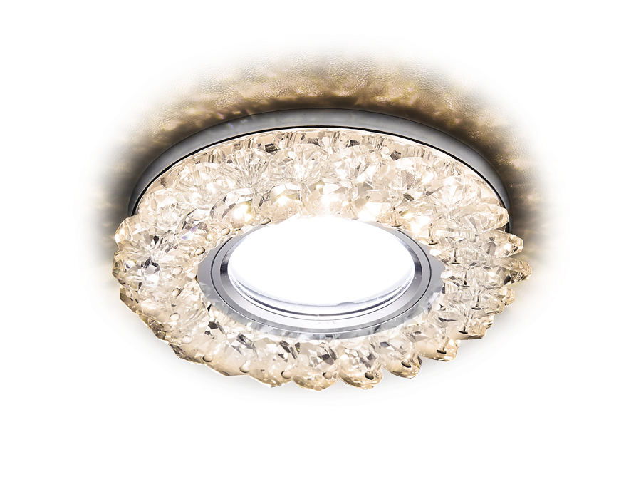 Встраиваемый светильник Ambrella S701 CL/CH/WW хром/прозрачный MR16+3W(LED WARM)