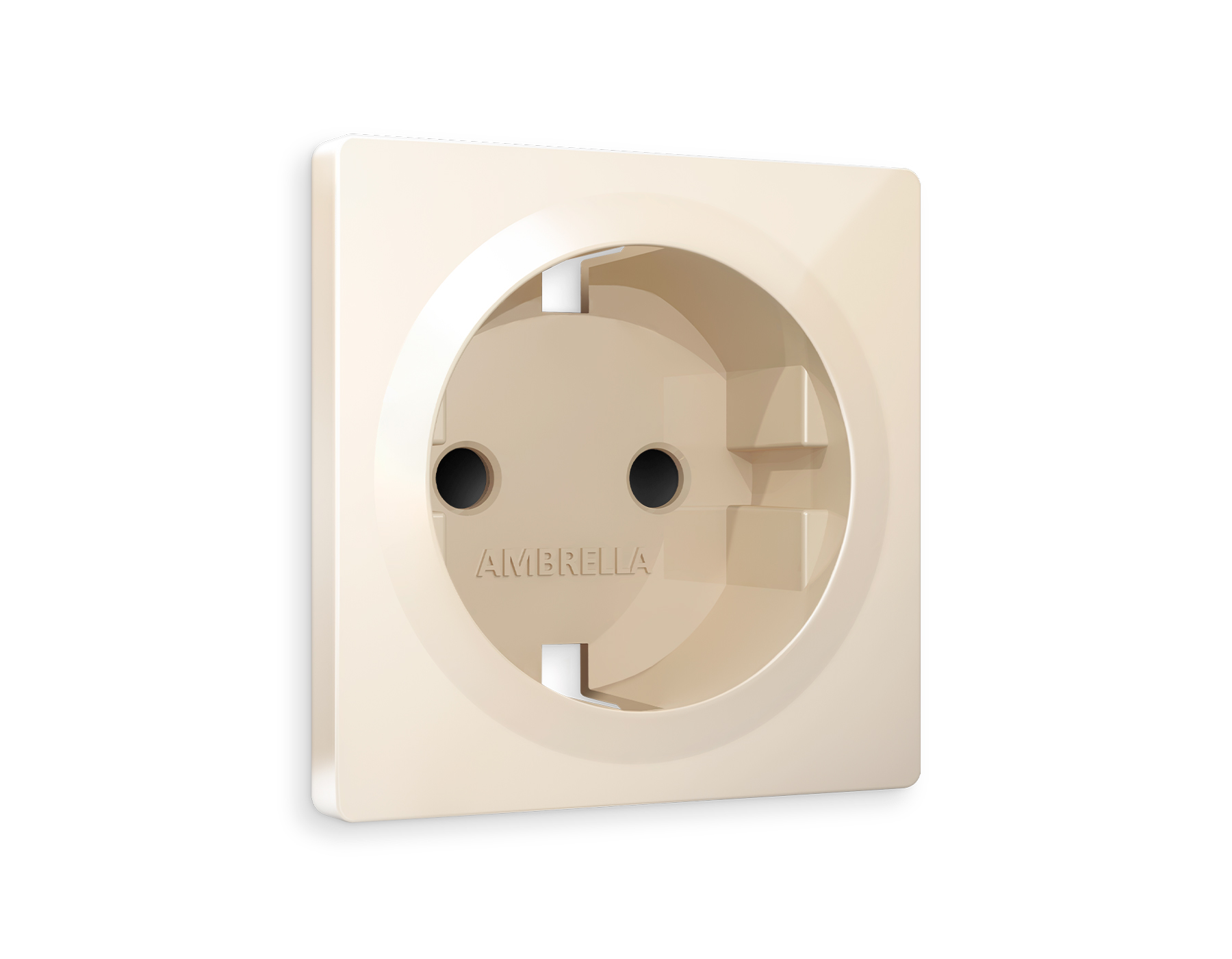 AP3070 Лицевая панель ALFA (Бежевый глянец) для электрической розетки с/з и шторками QUANT