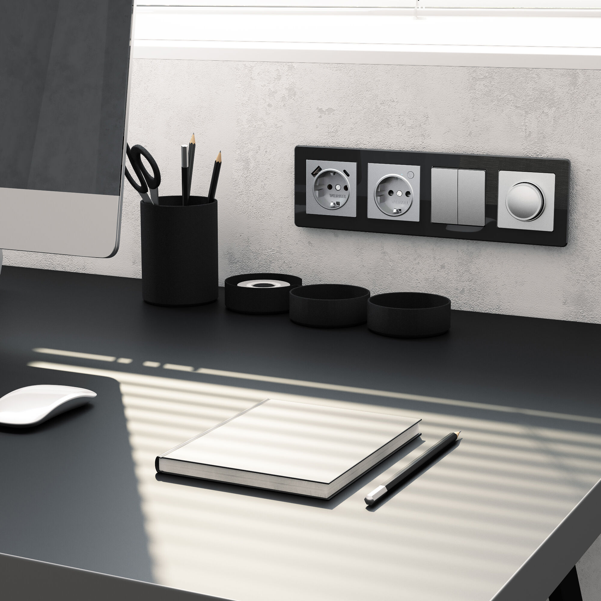 Рамка на 4 поста Werkel Acrylic  (черный) W0042708