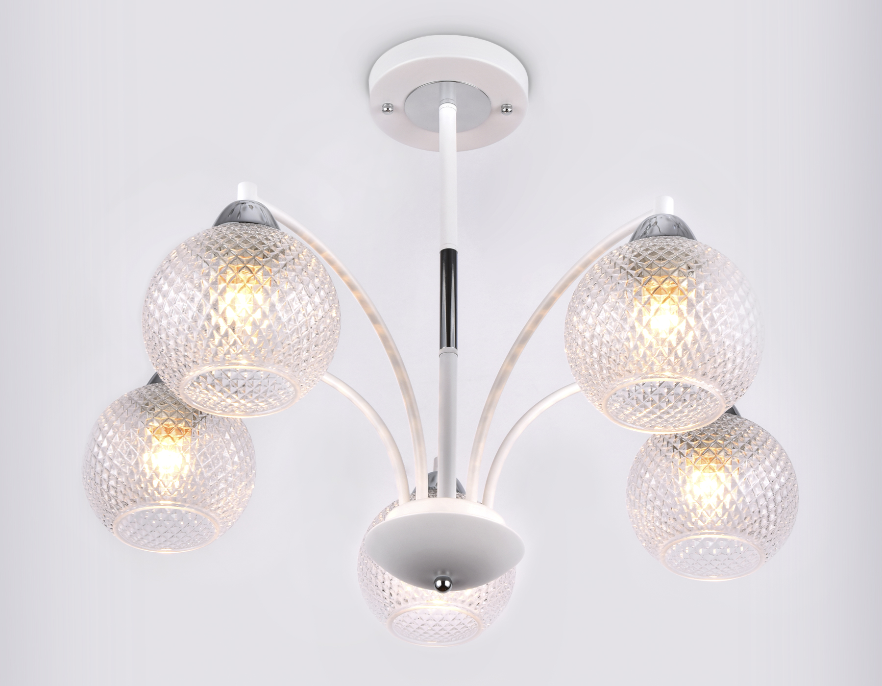 Подвесная люстра Ambrella TR9010 белый/прозрачный E27 max 40W D620*500