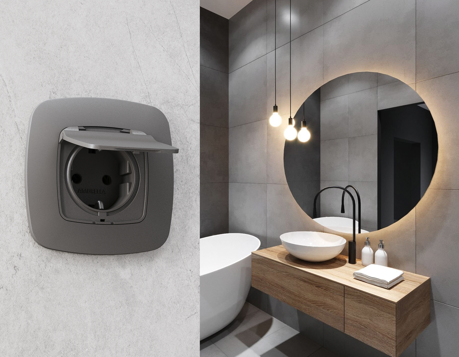 OF140653 Рамка OMEGA Ecta (Антрацит серый) 3-ая