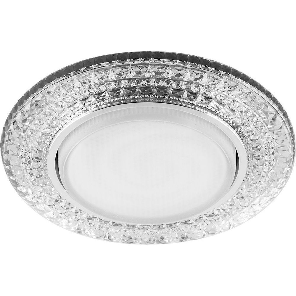 Светильник встраиваемый с белой LED подсветкой Feron CD4020 потолочный GX53 без лампы прозрачный Светильник встраиваемый с белой LED подсветкой Feron CD4020 потолочный GX53 без лампы прозрачный