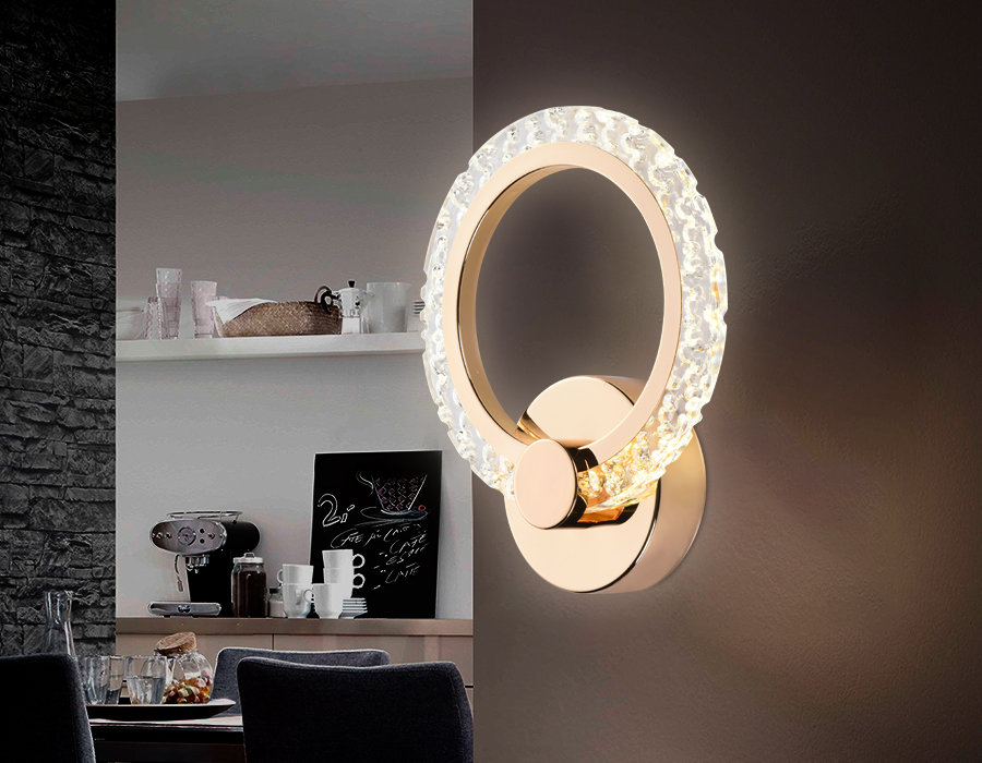 Настенный светодиодный светильник AmbrellaFA419 GD золото 6400K/3000K/4200K 12W 230*190*60