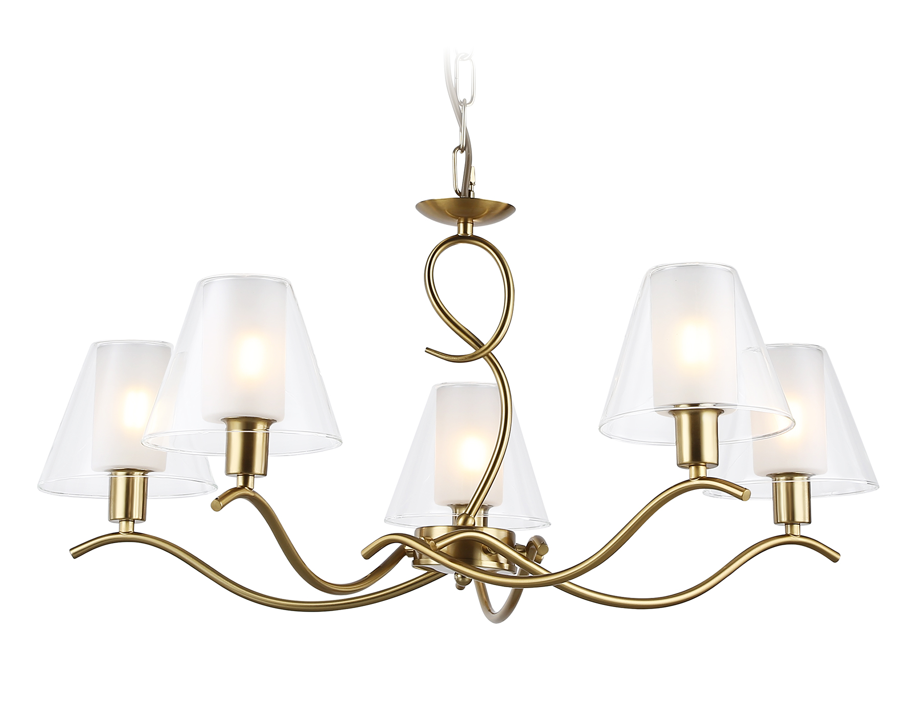 LH57091/5 BS/FR латунь/белый матовый E14/5 max 40W D690*790