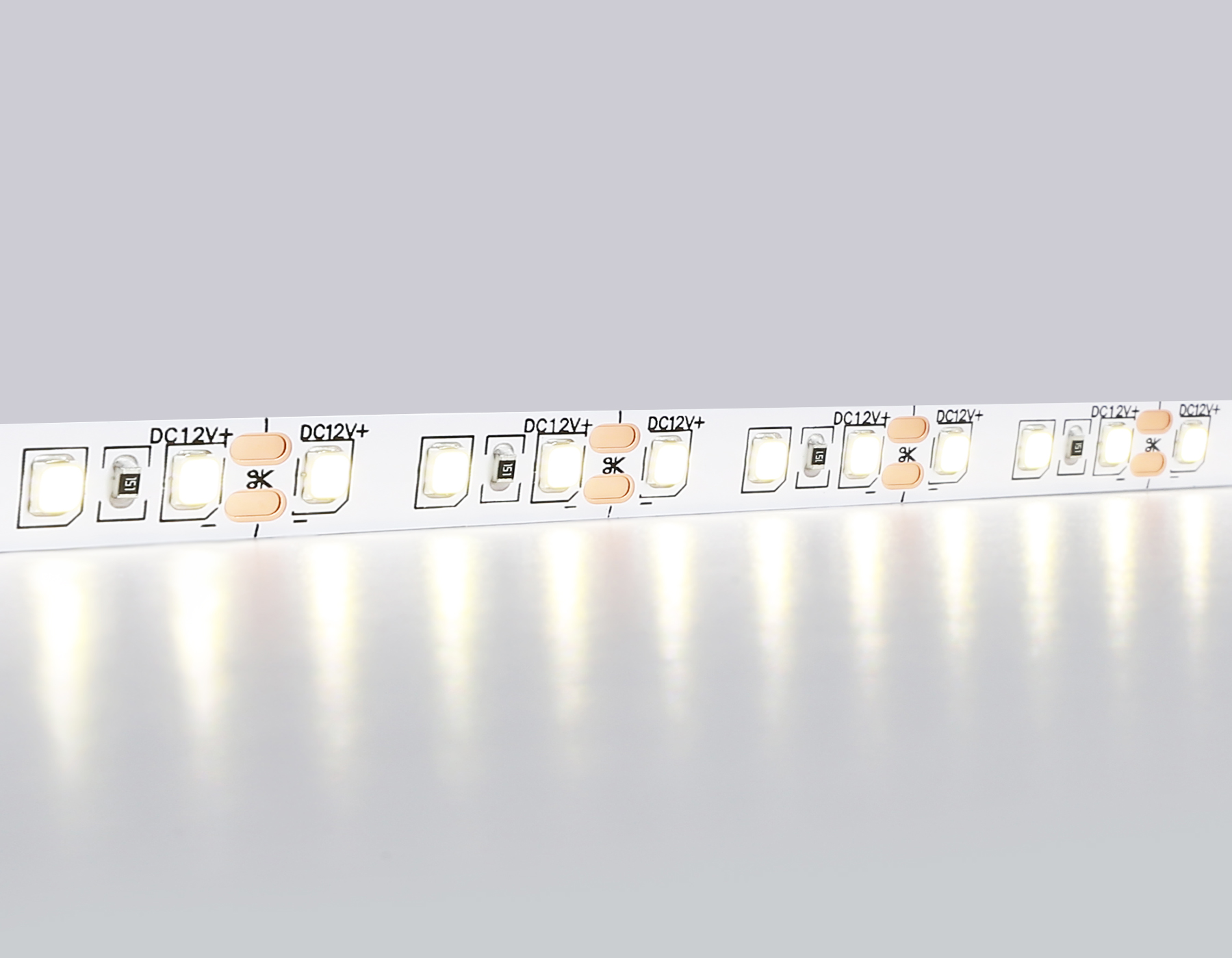 GS1102 2835 120Led/ 9.6W m/ 12V IP20 4500K/ 5000*8*1.2mm (2 конт.)