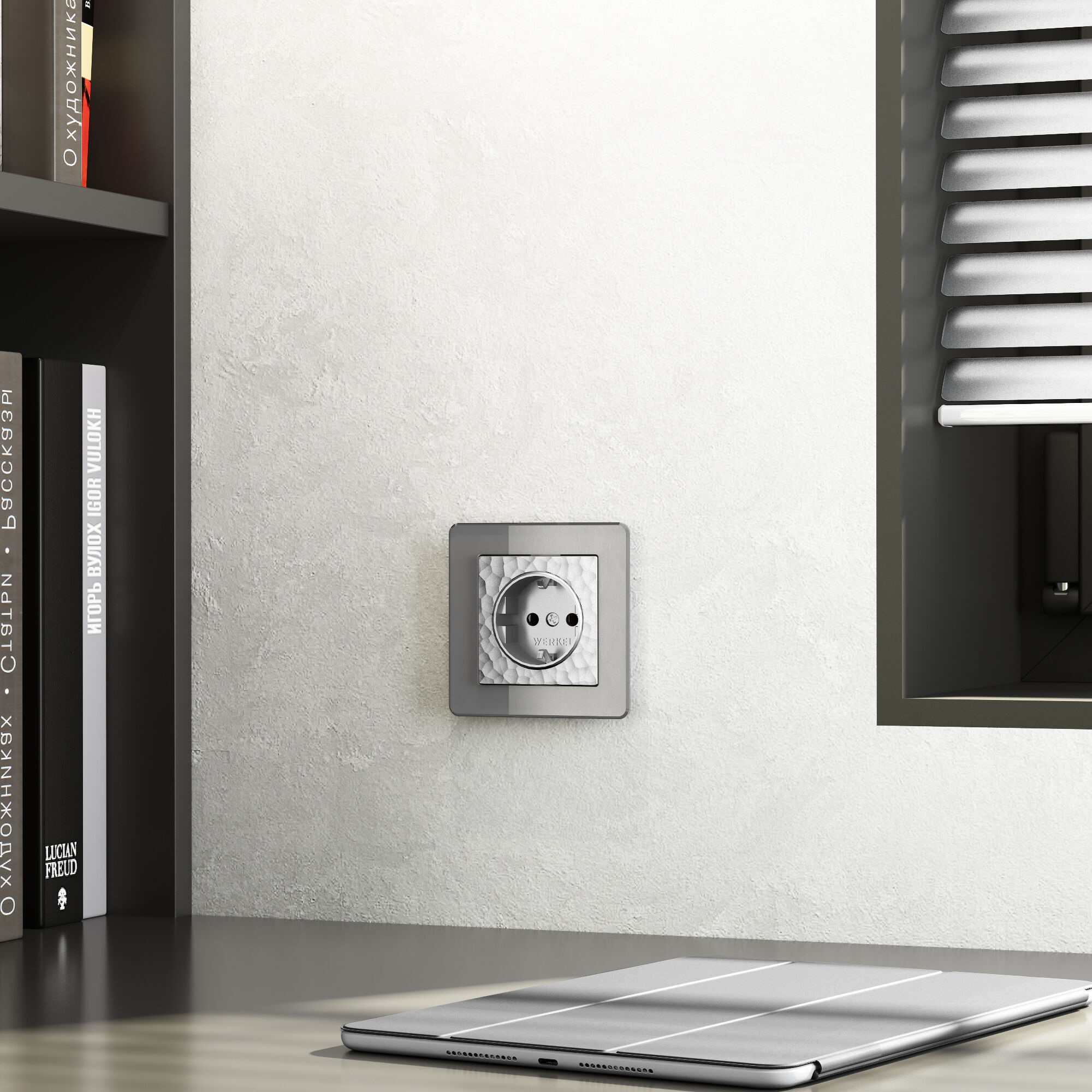 Розетка с заземлением Werkel Hammer (серебряный) / W1271006 / a052073