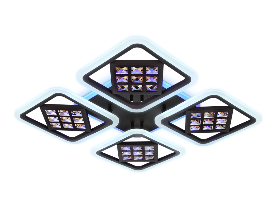 Потолочный светодиодный светильник Ambrella с пультом FA287 кофе/янтарь 116W 750*750*80