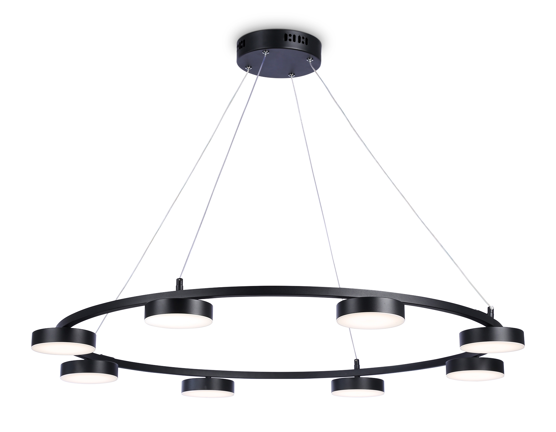 Подвесной светильник Ambrella FL51763/1+8 BK черный 3000K/4200K/6400K 67W D1000*1000 (ПДУ ИК) Подвесной светильник Ambrella FL51763/1+8 BK черный 3000K/4200K/6400K 67W D1000*1000 (ПДУ ИК)