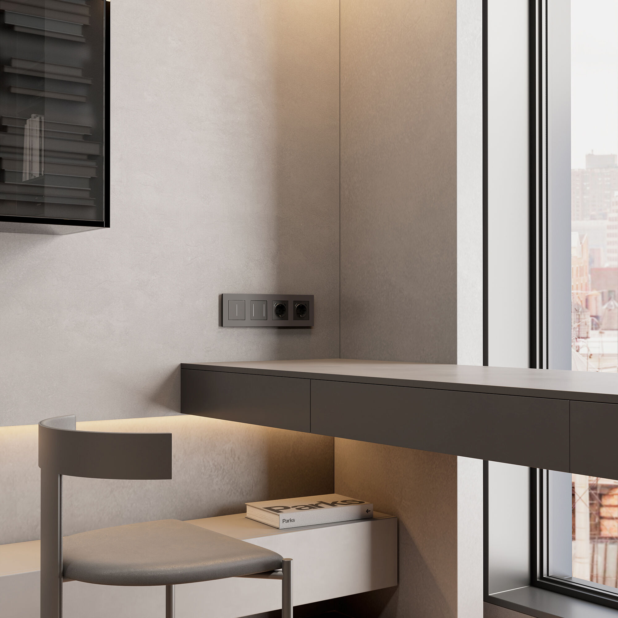 W0042963/ Рамка на 4 поста Slab (бронза софт)