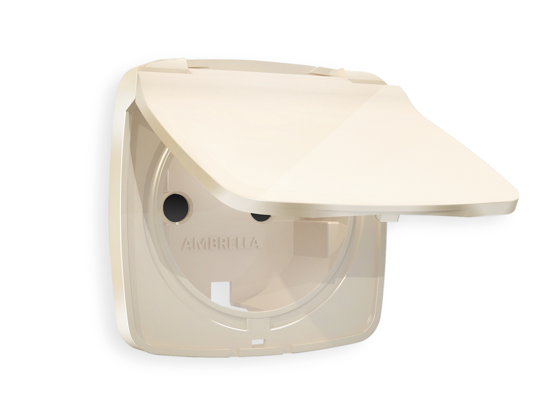 OP3080 Лицевая панель OMEGA (Бежевый глянец) для электрической розетки с/з со шторками и крышкой IP44