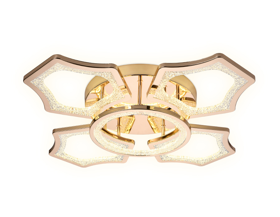 Потолочный светодиодный светильник с пультом Ambrella FA577/4+1 GD золото 106W 620*620*120 (ПДУ РАДИО 2.4G)