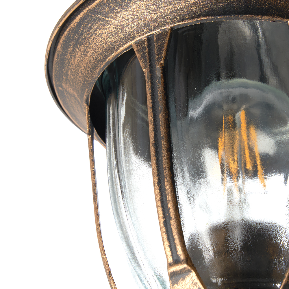 Светильник садово-парковый Feron PL6301 шестигранный на стену вверх 60W E27 230V, черное золото Светильник садово-парковый Feron PL6301 шестигранный на стену вверх 60W E27 230V, черное золото