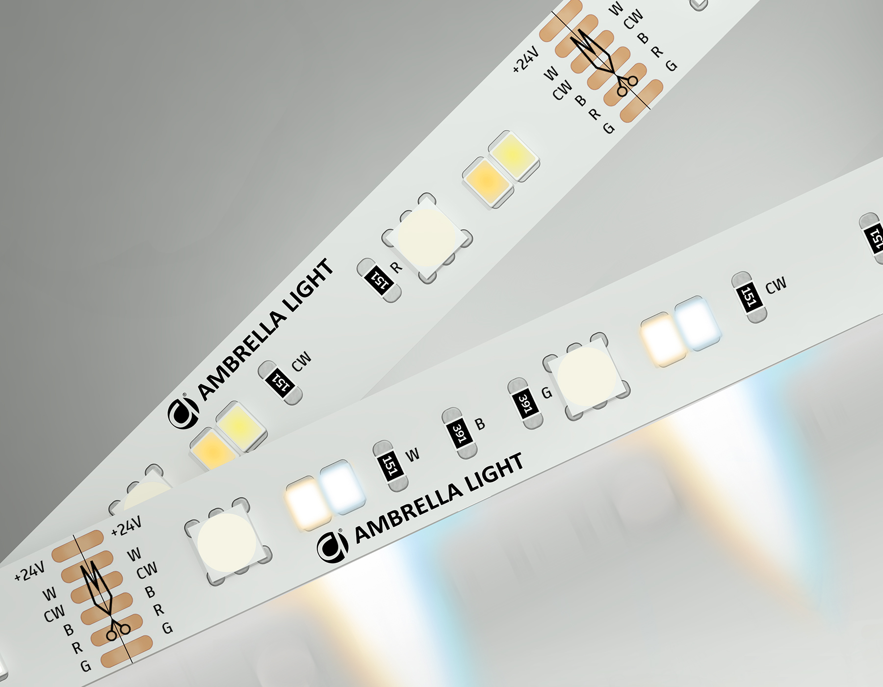 GS4501 5050+2835 90Led/ 13W m/ 24V IP20 RGB+CCT 3000-6500K/5000*12*1.87mm (6 конт.)