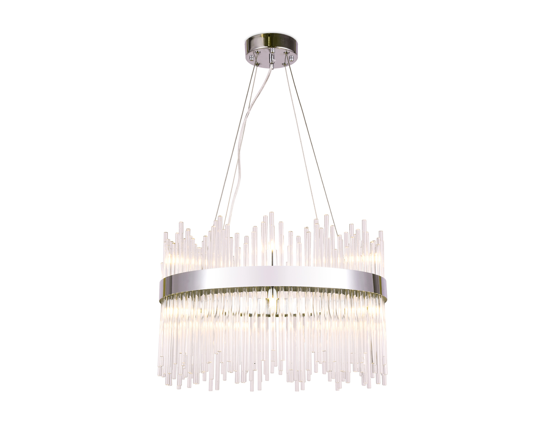 Подвесная люстра с хрусталем Ambrella TR5353/10 CH/CL хром/прозрачный G9/10 max 40W D500*800