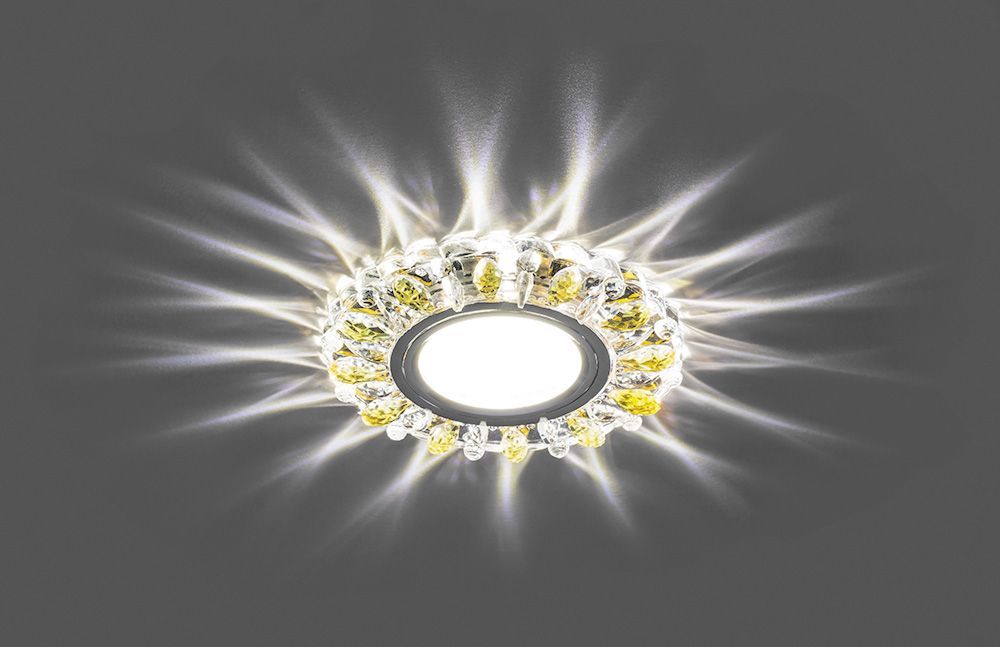 Светильник встраиваемый с белой LED подсветкой Feron CD914 потолочный MR16 G5.3 прозрачный-желтый