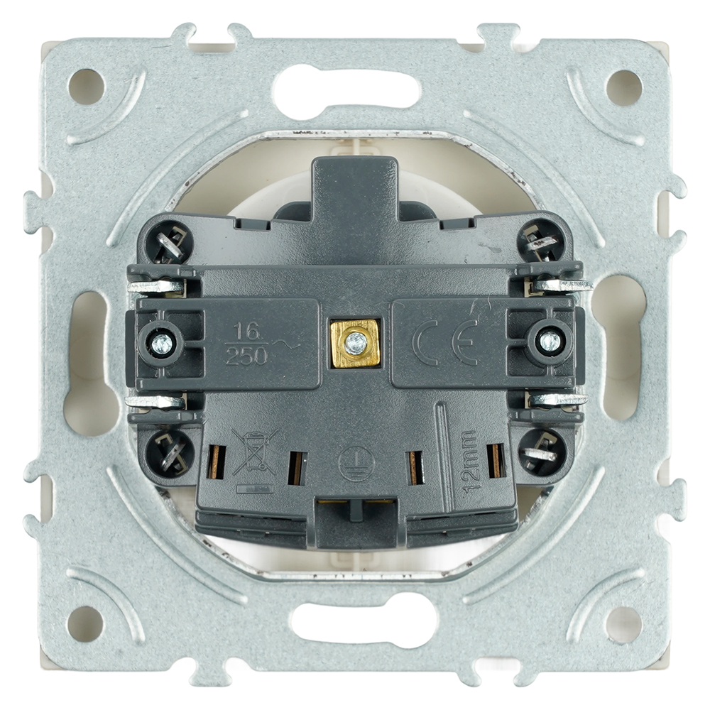 Розетка 1-местная с защитной шторкой с/з (механизм), STEKKER, 250В, 16А, серия Эмили, RST16-5110-08, кашемир, soft touch
