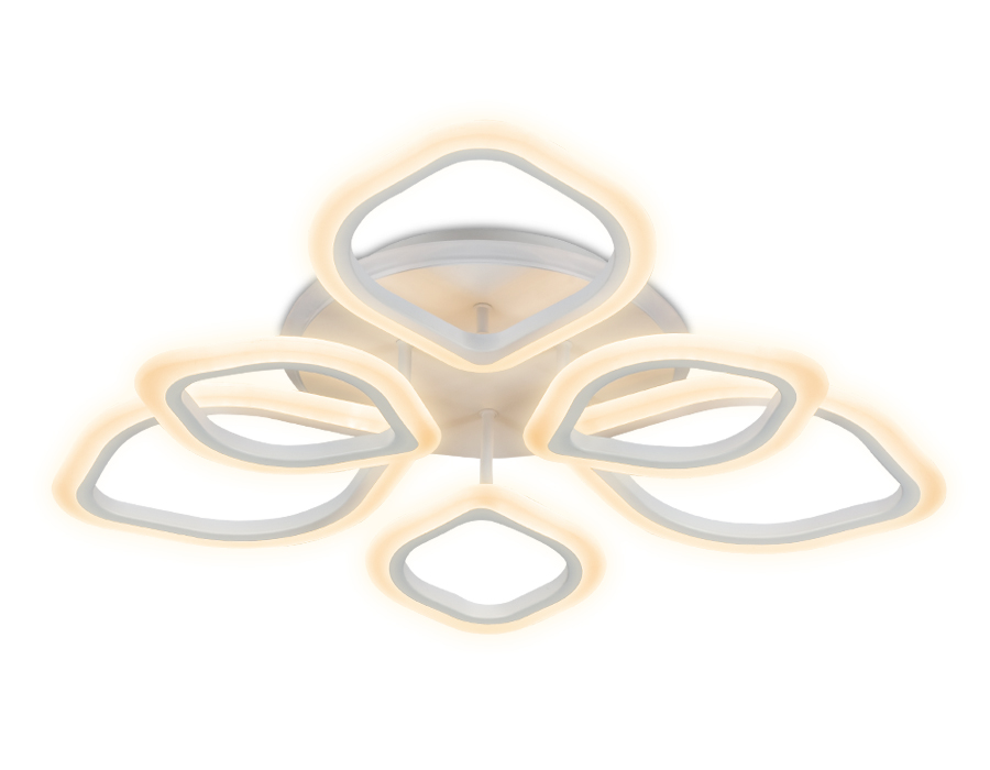 Потолочный светодиодный светильник Ambrella FA516/3+3 WH белый 126W+7W 700*700*120 (ПДУ РАДИО 2.4)