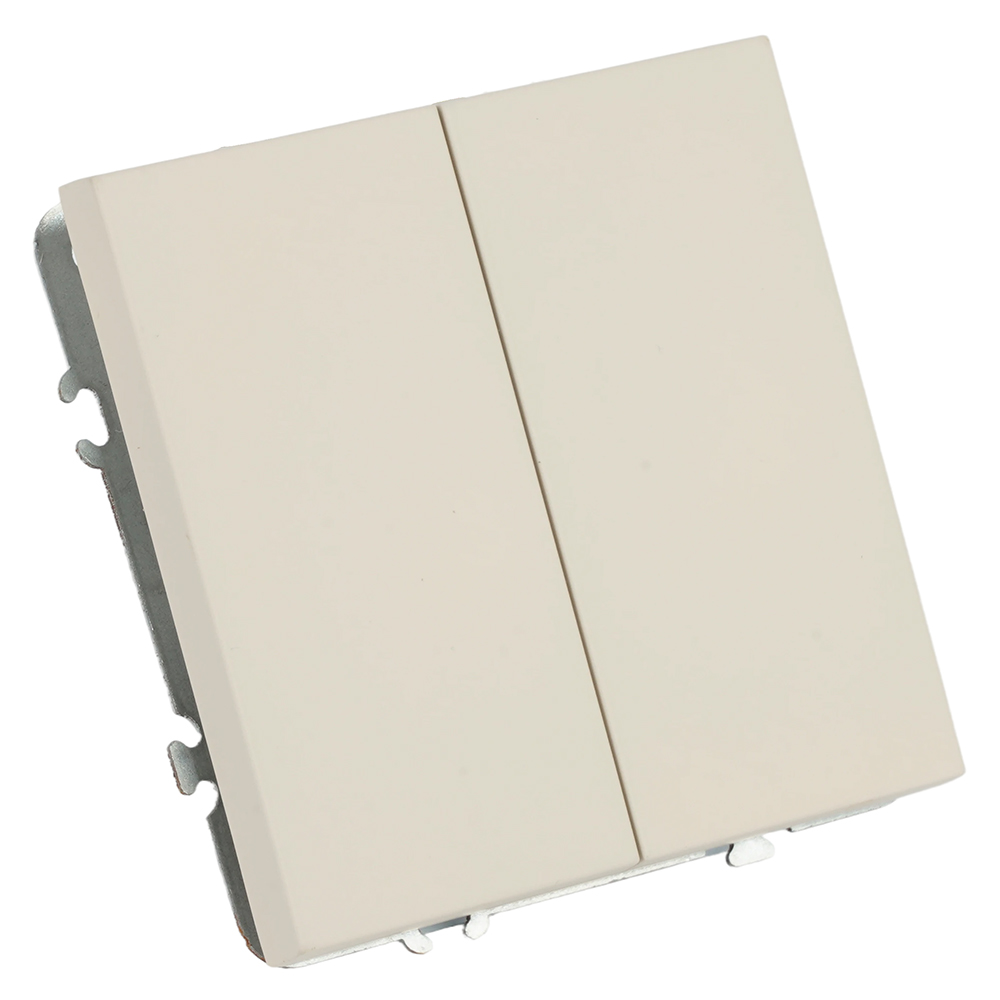 Переключатель 2-клавишный (механизм), STEKKER, 250В, 10А, серия Эмили, RSW10-5107-08, кашемир, soft touch