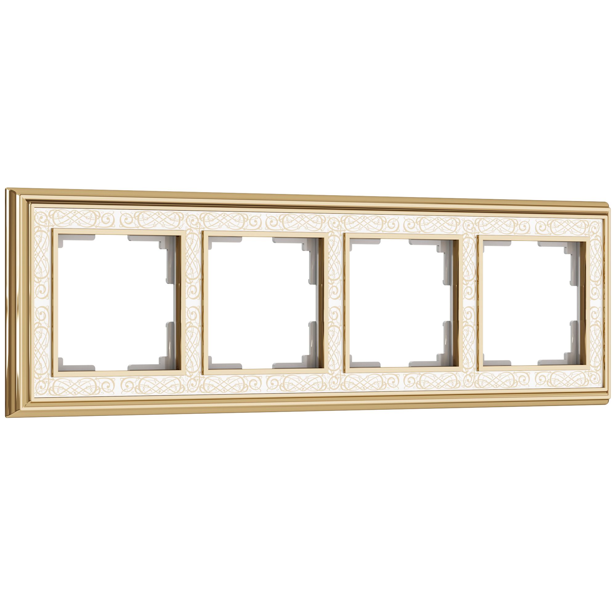 Рамка WERKEL Palacio Gracia на 4 поста (золото/белый) WL77-Frame-04 / W0041429 / a041167