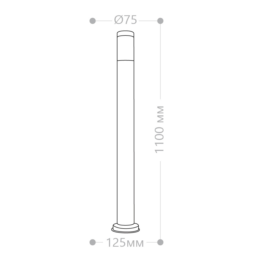 Светильник садово-парковый Feron DH022-1100, Техно столб, 18W E27 230V, серебро Светильник садово-парковый Feron DH022-1100, Техно столб, 18W E27 230V, серебро