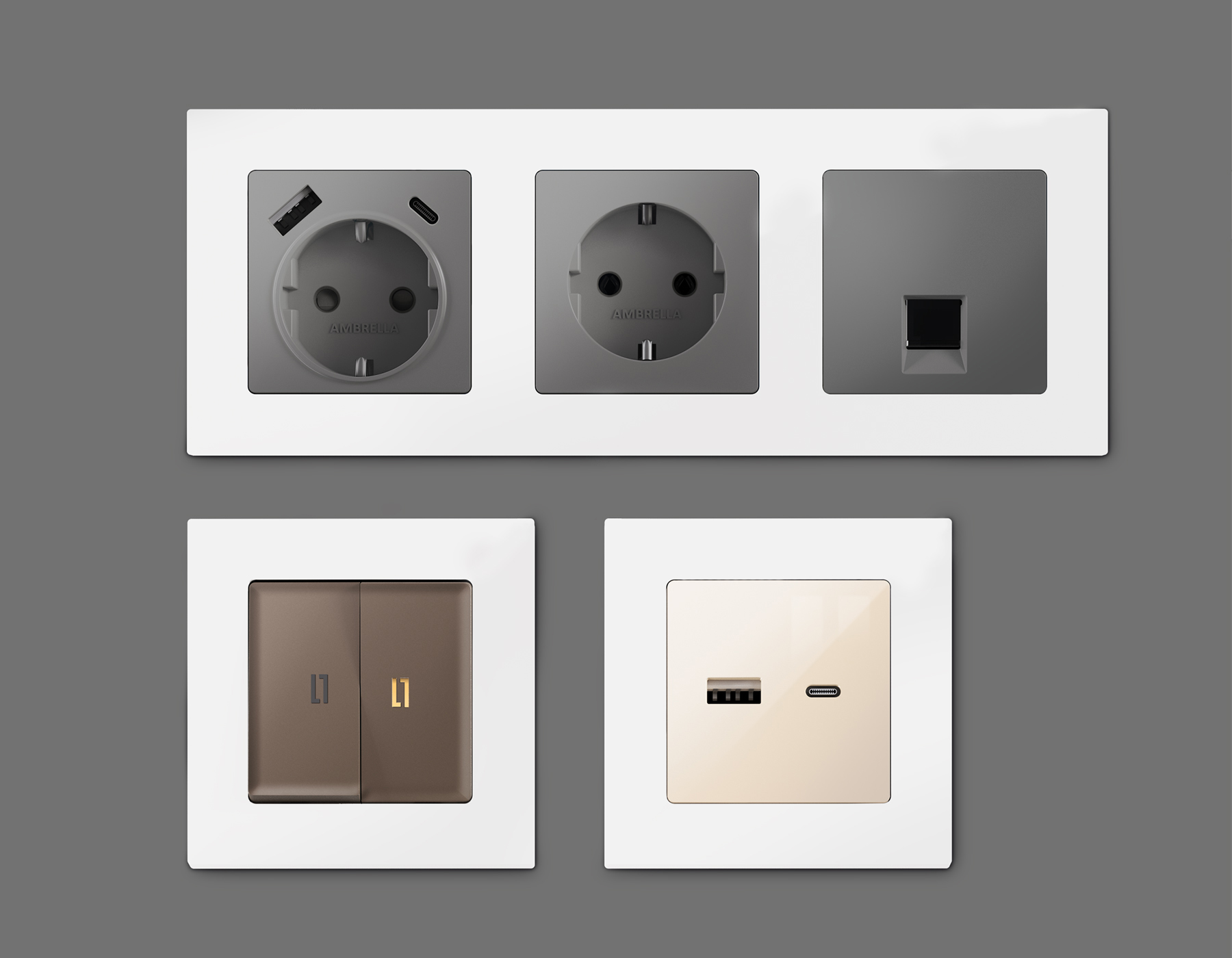 AF220125 Рамка ALFA Techno (Белый матовый) 5-ая