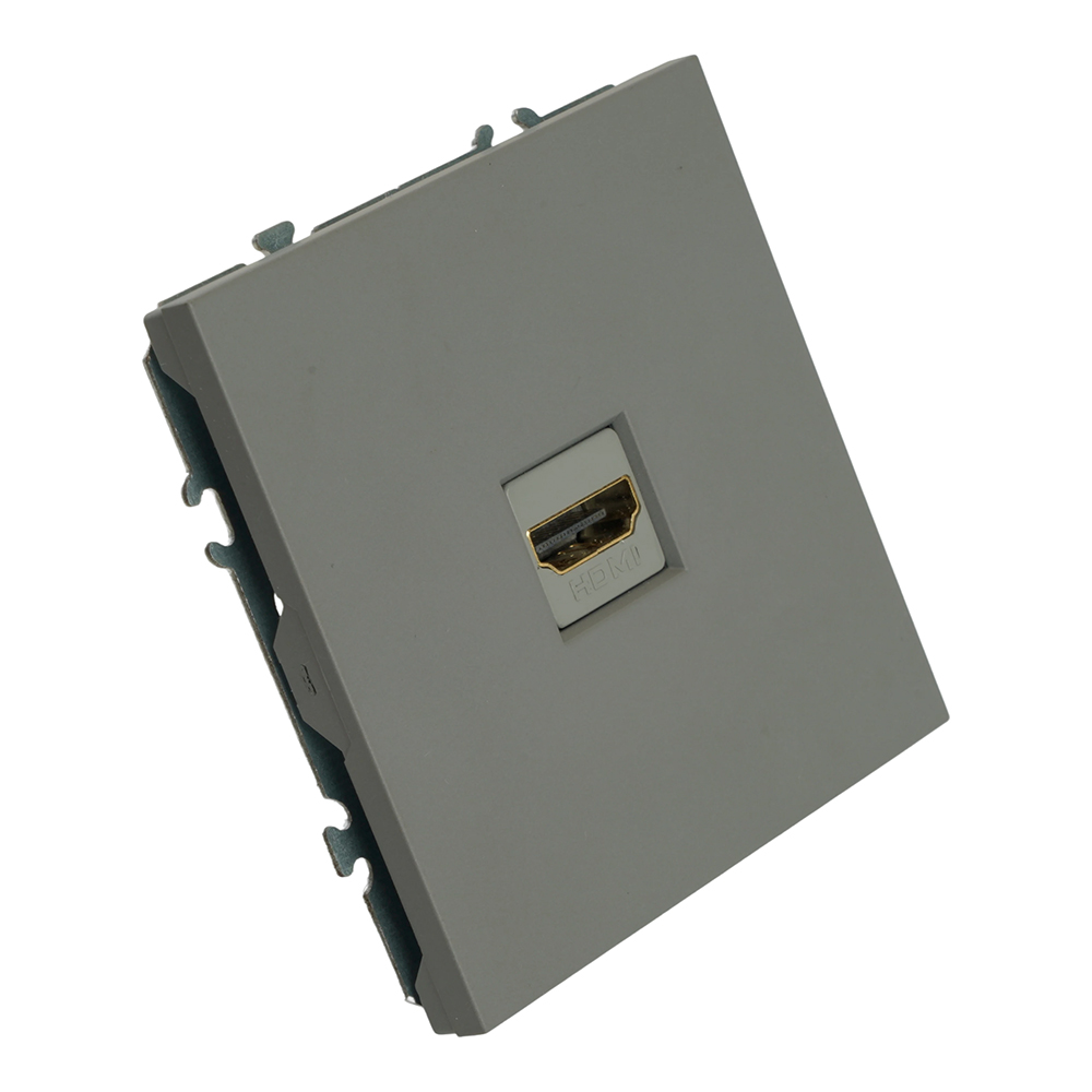 Розетка HDMI 2.0 Type A (механизм), серия Эмили, STEKKER, RST00-5118-10, платиново-серый, soft touch