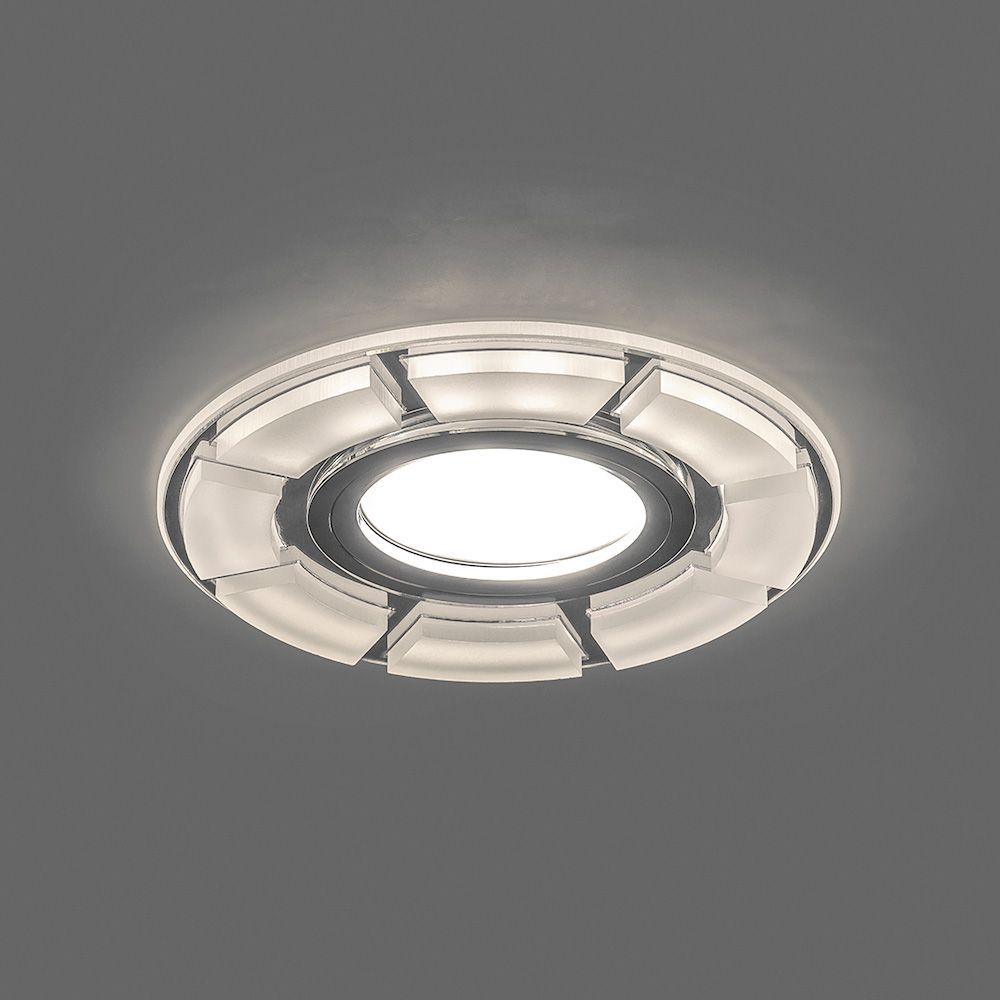 Светильник встраиваемый с LED подсветкой Feron CD993 потолочный MR16 G5.3 белый матовый, хром