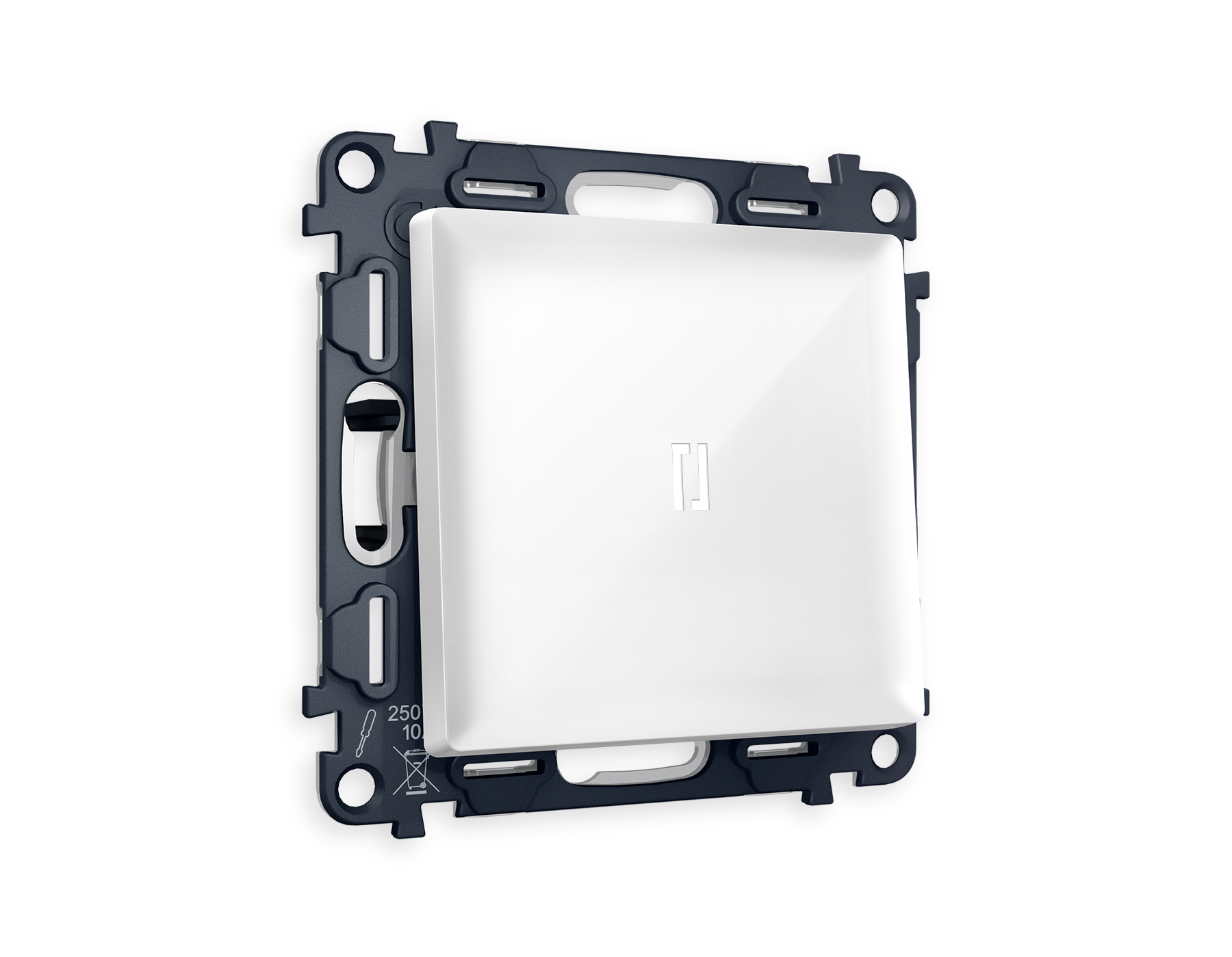 MA102035 Комплект механизма 1-кл проходного выключателя с подсветкой 5600K ALFA Белый глянец QUANT (AP1020, VM105, G25W)