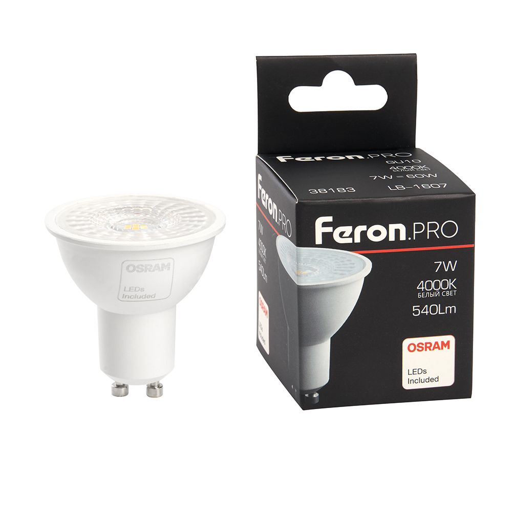 Лампа светодиодная Feron.PRO LB-1607 GU10 7W 4000K Лампа светодиодная Feron.PRO LB-1607 GU10 7W 4000K