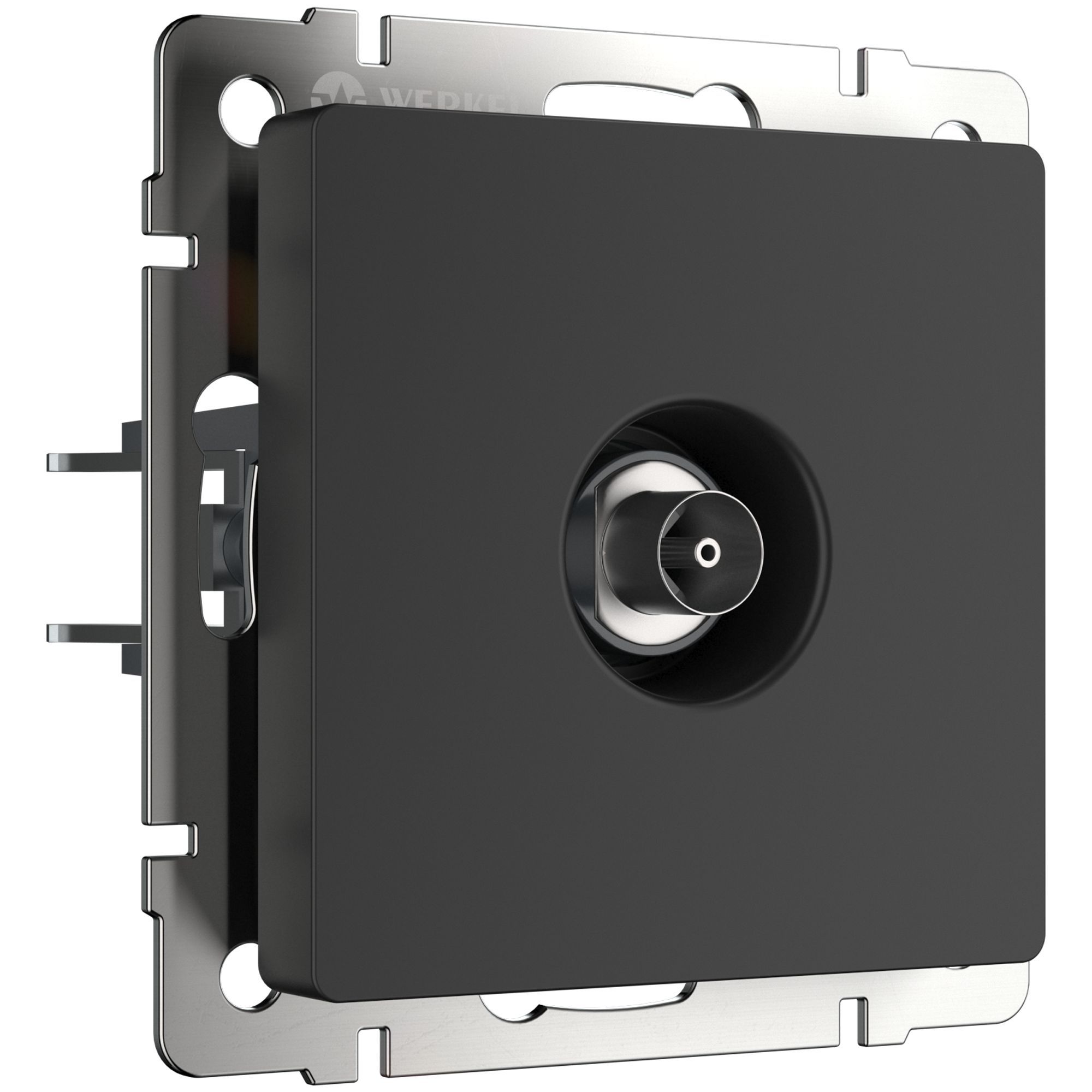 ТВ-розетка проходная Werkel (черный матовый) WL08-TV-2W