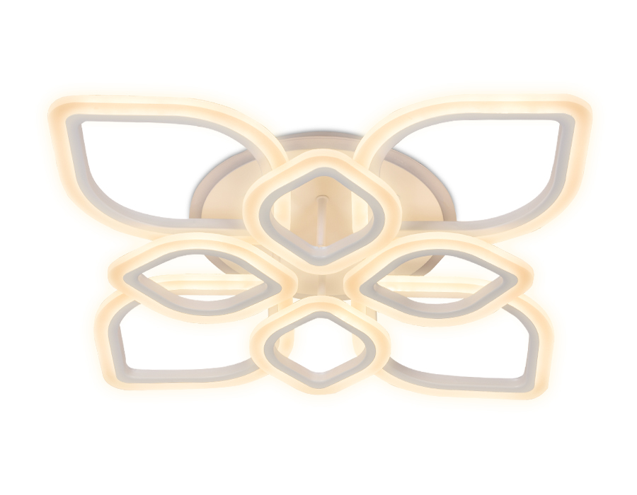 Потолочный светодиодный светильник Ambrella FA517/4+4 WH белый 168W+28W 730*730*120 (ПДУ РАДИО 2.4)