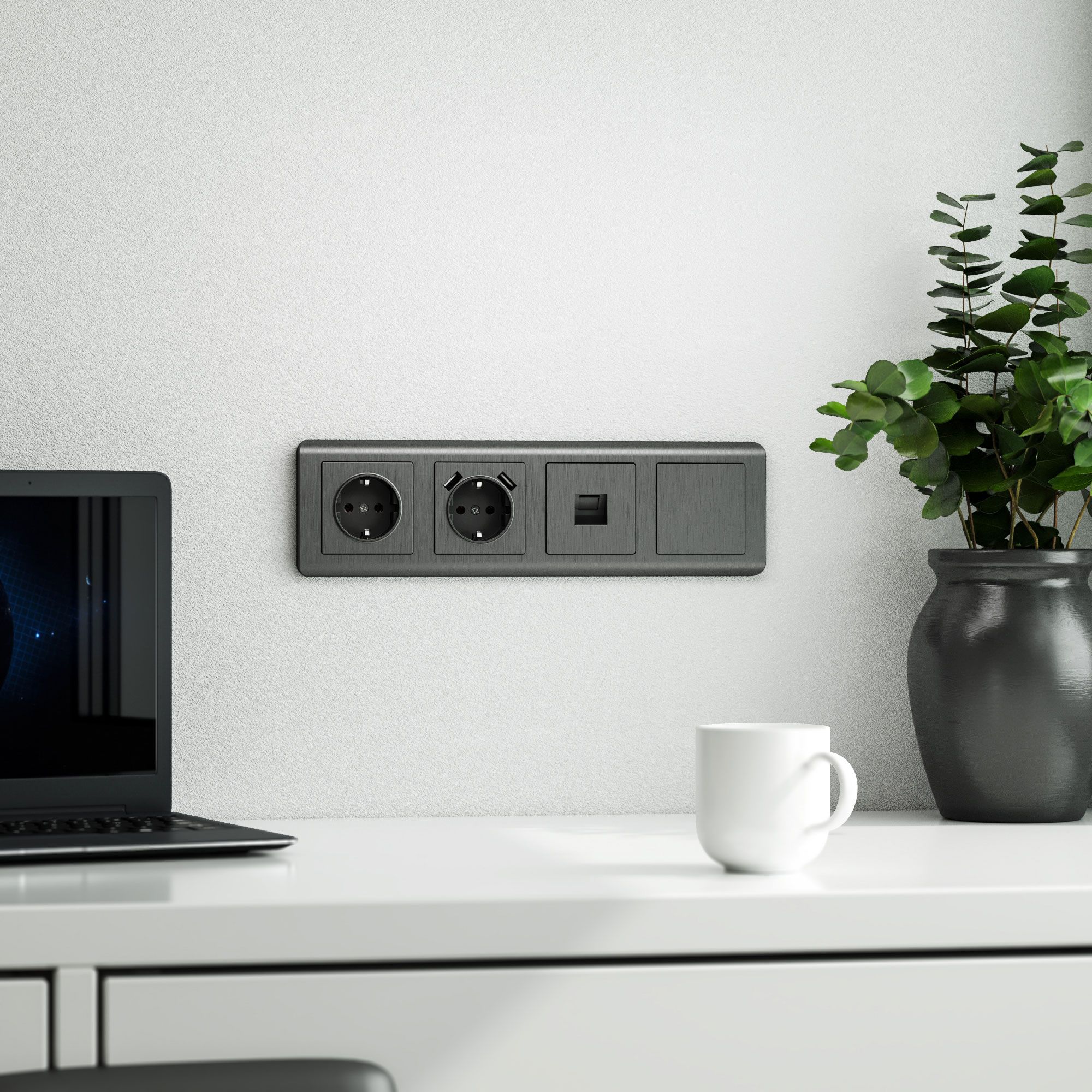 Заглушка WERKEL  (графит рифленый) WL04-70-11 / W1159204 / a046594