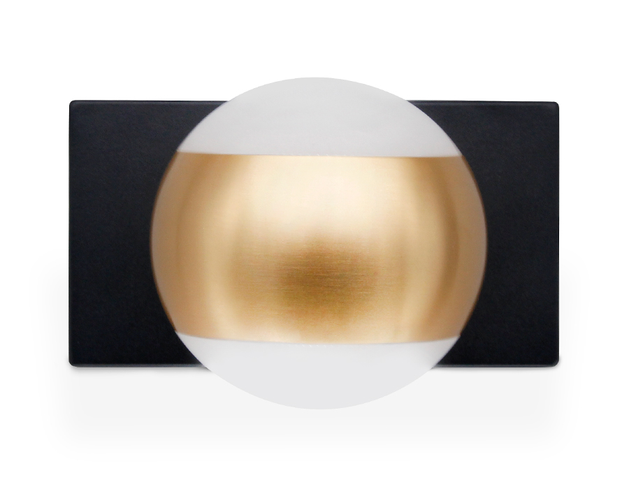Настенный поворотный светильник с акрилом Ambrella FW571 SBK/GD черный песок/золото G9 max 40W 100*70*85