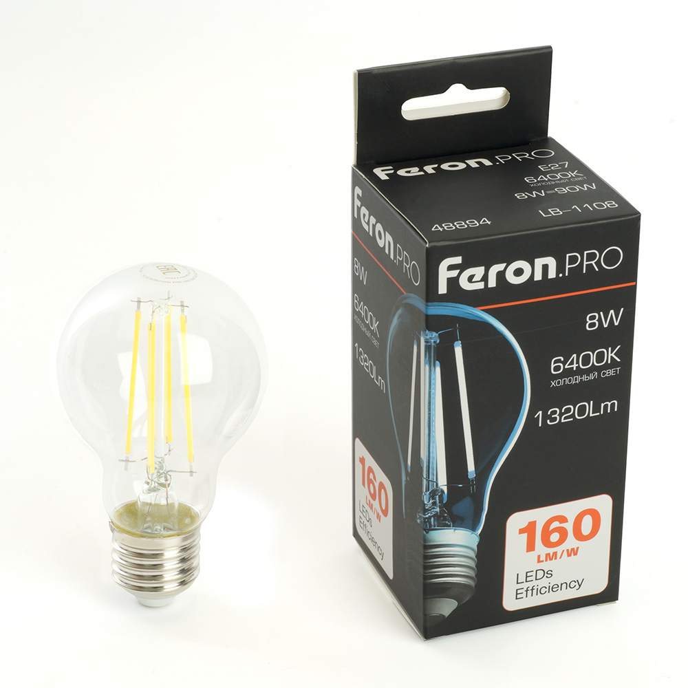 Лампа светодиодная Feron.PRO LB-1108 Шар E27 8W 175-265V 6400K