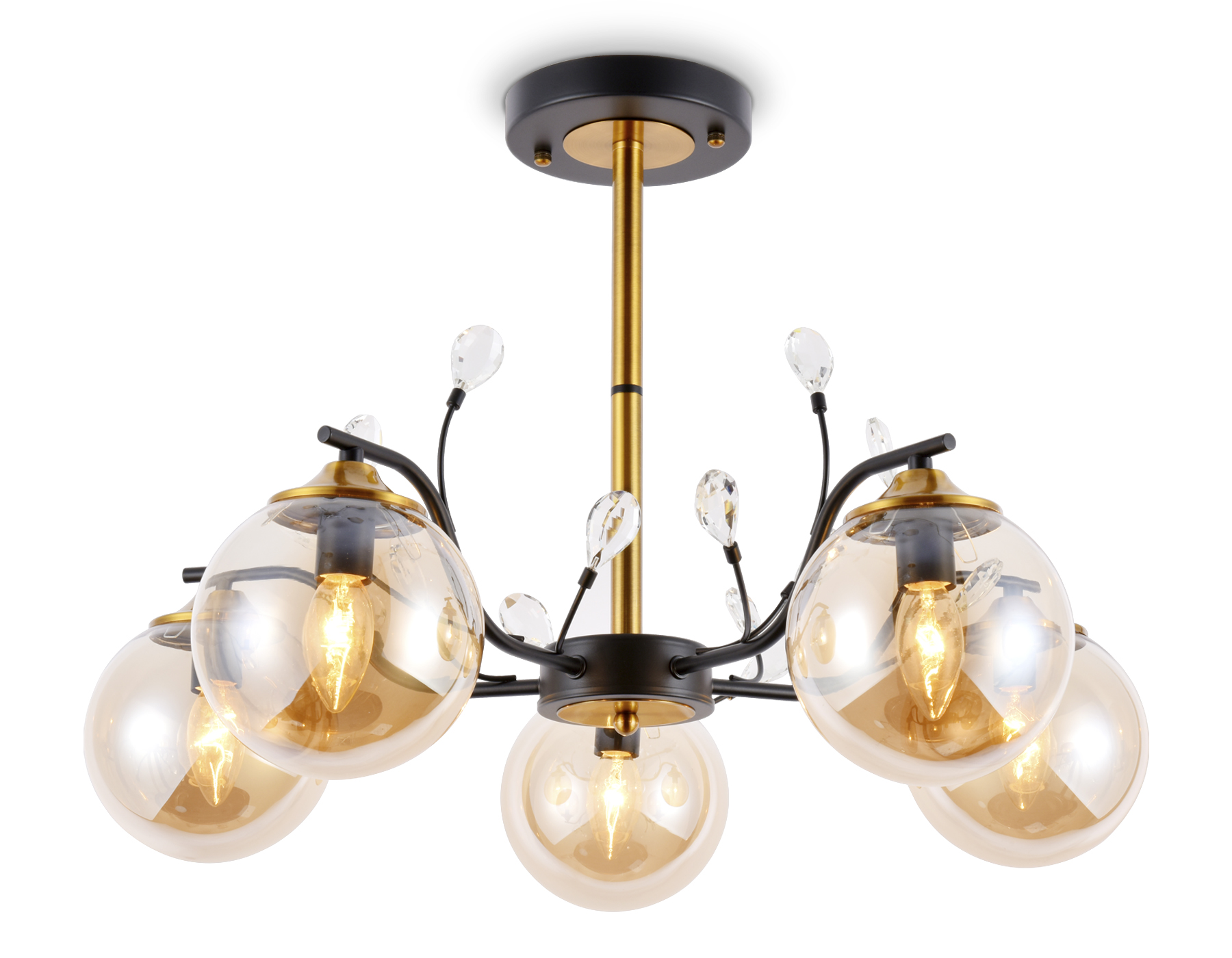 Подвесная люстра Ambrella TR9072 черный/янтарь E14 max 40W D620*420