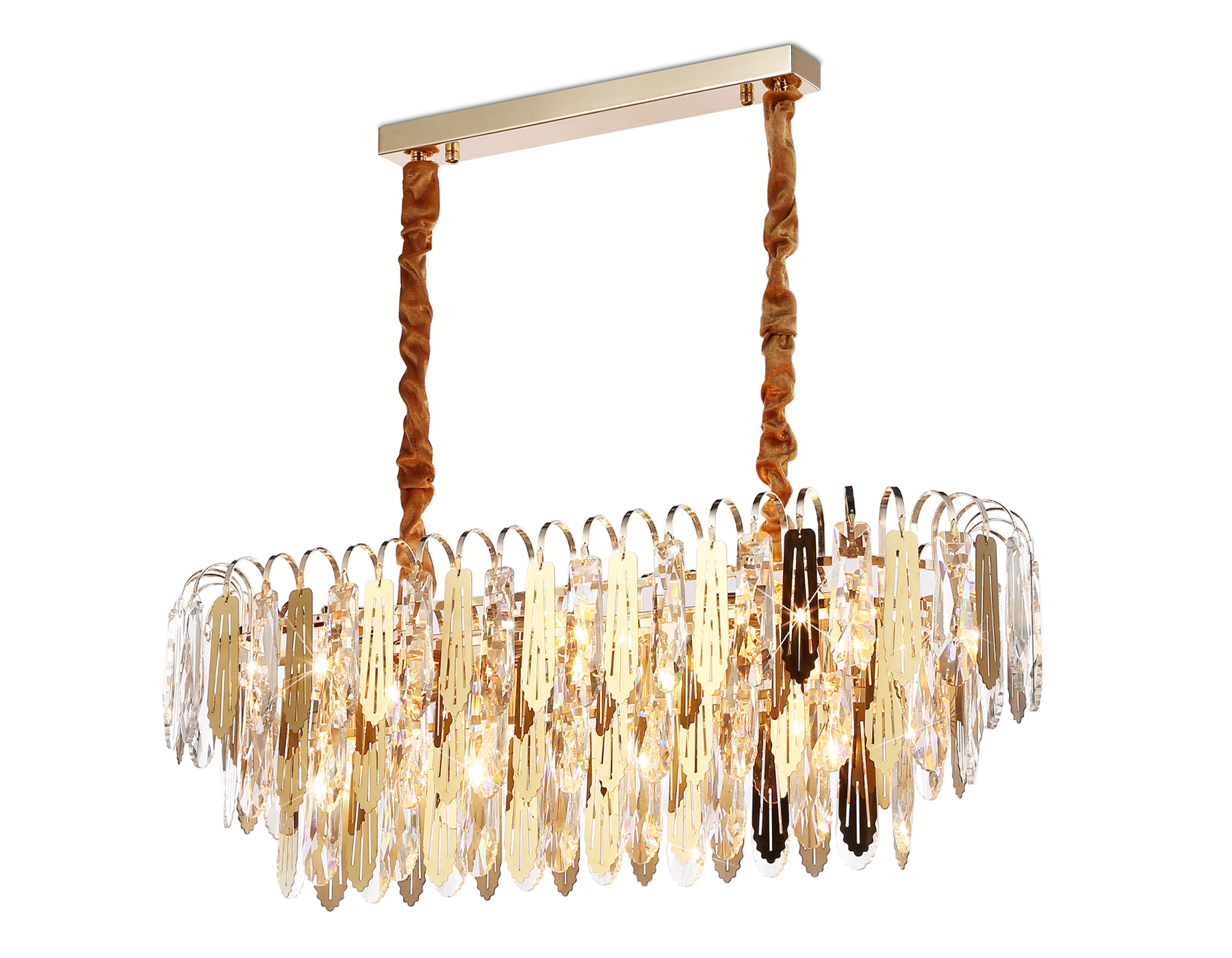 Подвесная люстра TR5260/10 SGD/CL золото/прозрачный E27*10 max 40W 800*300*270