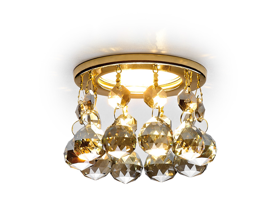 Встраиваемый светильник Ambrella K2051C KF/G золото/тонированный Хрусталь