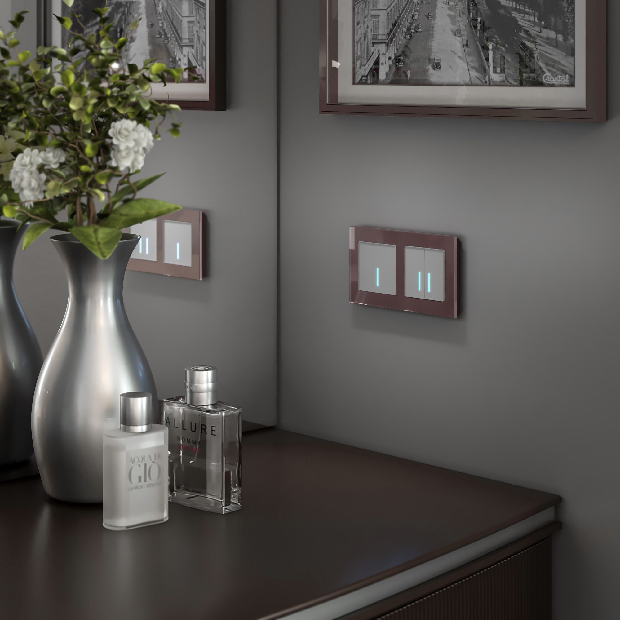 Рамка WERKEL Favorit на 2 поста (мокко, стекло) WL01-Frame-02 / W0021118 / a031793