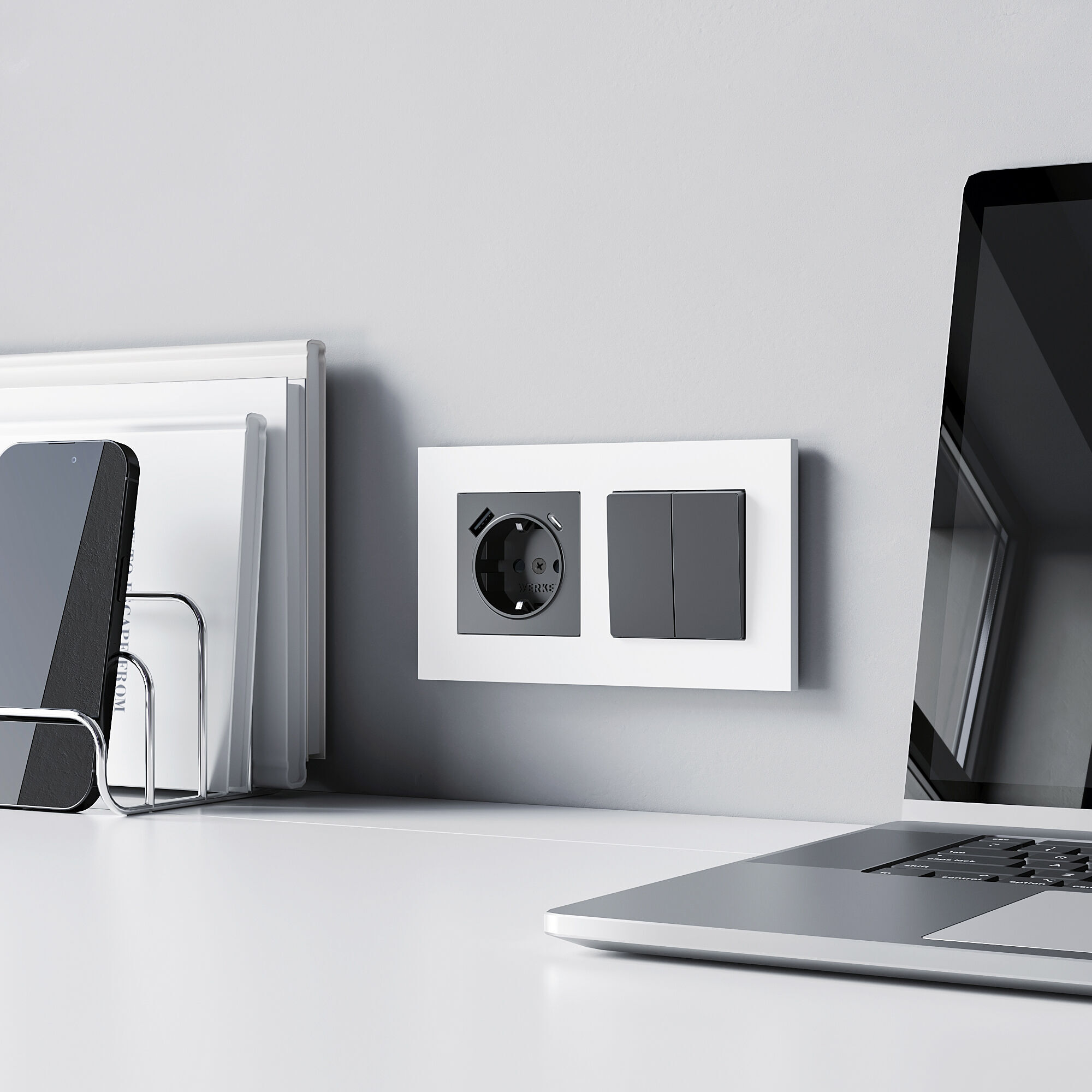 W0022961/ Рамка на 2 поста Slab (белый софт)