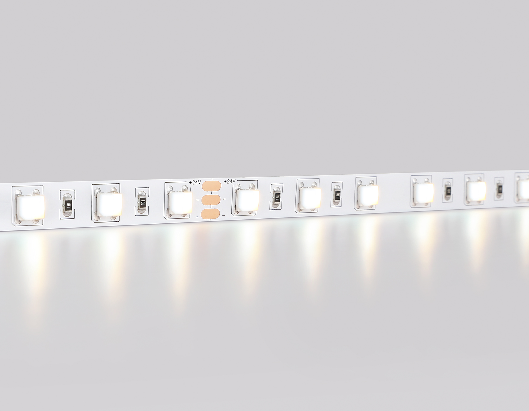 GS4101 5050 60Led/ 14W m/ 24V IP20 CCT 3000-6500K/ 5000*10*1.87mm (3 конт.)