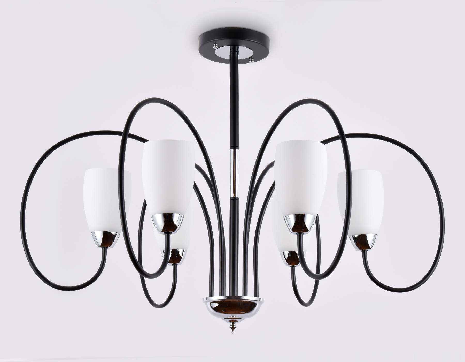 Подвесная люстра Ambrella TR3126 черный/хром E27 max 40W D850*600